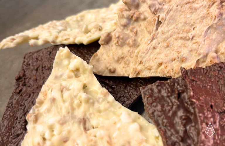 breekchocolade op beton